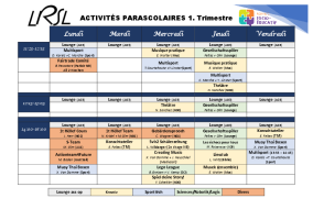 Horaire activités parascolaires 24-25